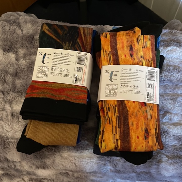 XTF Famous Art Painting Inspired Knee High Compression Socks  6-Pairs NWOT - Picture 2 of 6